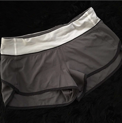Lululemon Speed Short 2.5" Inseam Coal/Heathered Coal Wee Stripe Sz 10