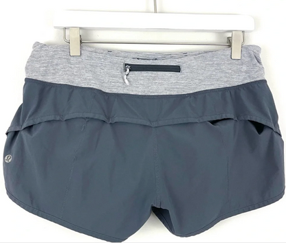 Lululemon Speed Short 2.5" Inseam Coal/Heathered Coal Wee Stripe Sz 10