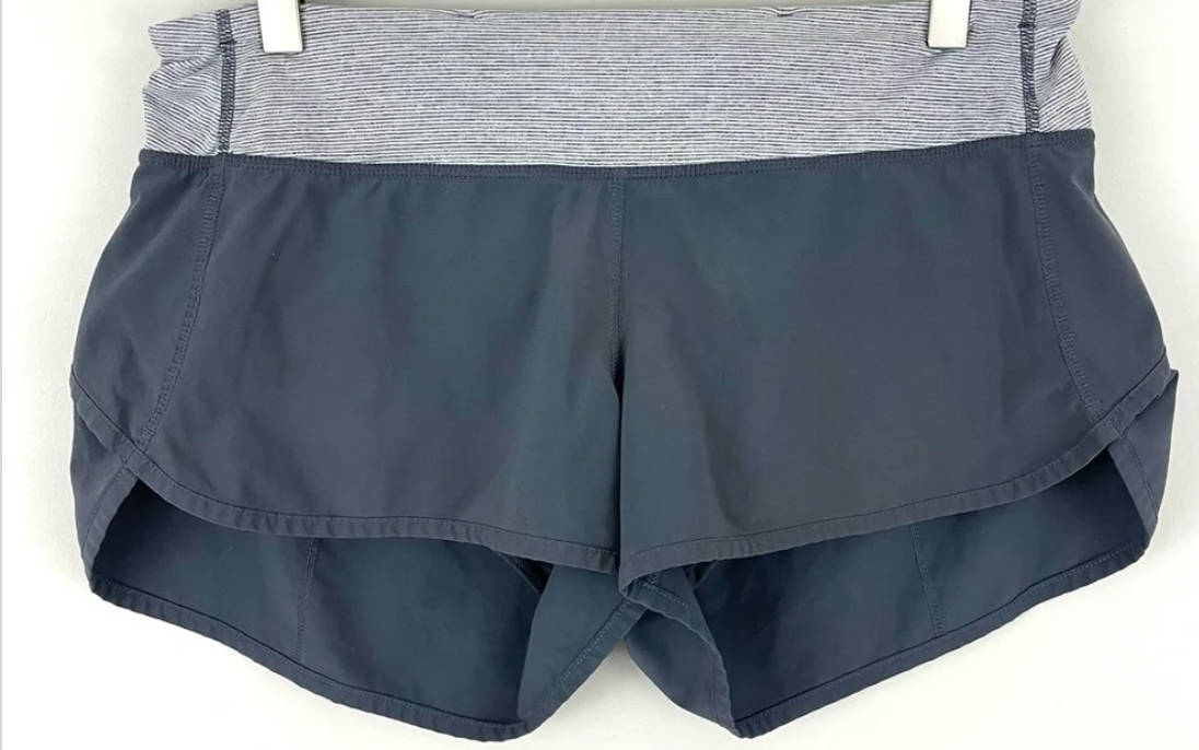 Lululemon Speed Short 2.5" Inseam Coal/Heathered Coal Wee Stripe Sz 10