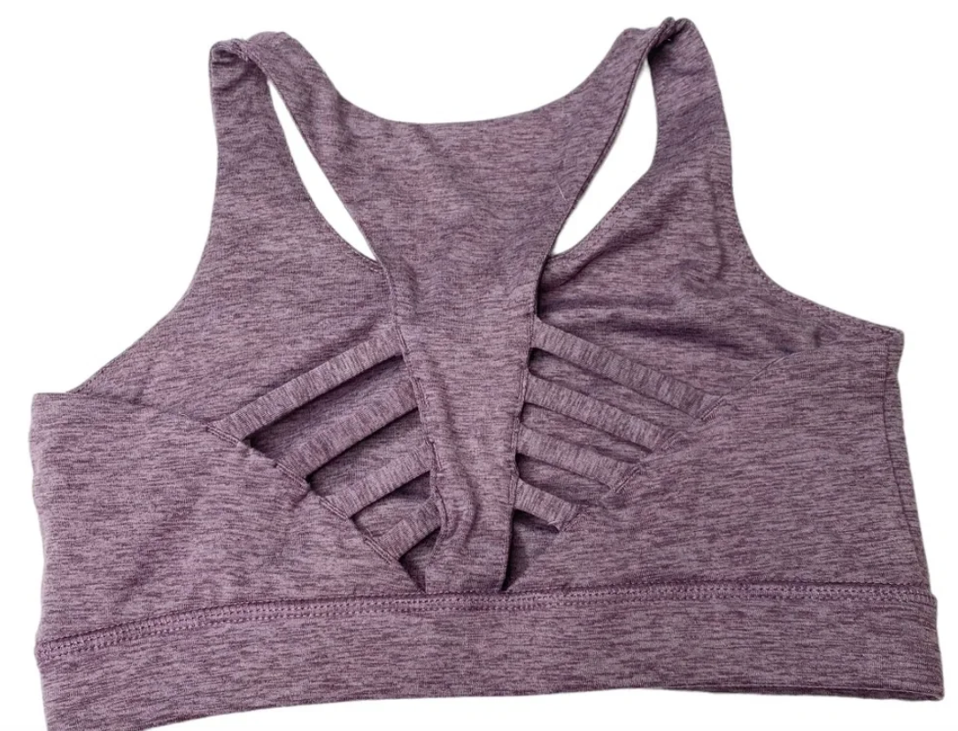 Peloton Embrace Racerback Heathered Purple Sports Bra Size Large