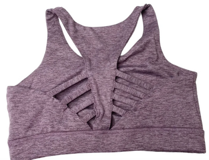 Peloton Embrace Racerback Heathered Purple Sports Bra Size Large