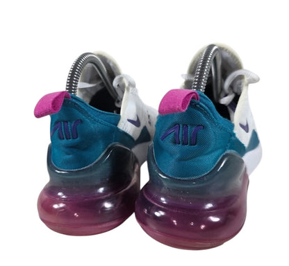 Nike Air Max 270 Women's White/Teal Nebula/Laser Fuchsia Women's Sz 6.5 or Youth 5.0 Brand New