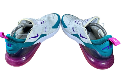 Nike Air Max 270 Women's White/Teal Nebula/Laser Fuchsia Women's Sz 6.5 or Youth 5.0 Brand New