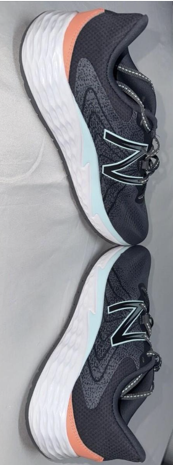 New Balance Women's Fresh Foam Evare Running Shoes Castlerock (Gray)/Neo Flame (Orange)Size 7.5  Brand New