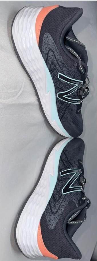 New Balance Women's Fresh Foam Evare Running Shoes Castlerock (Gray)/Neo Flame (Orange)Size 7.5  Brand New