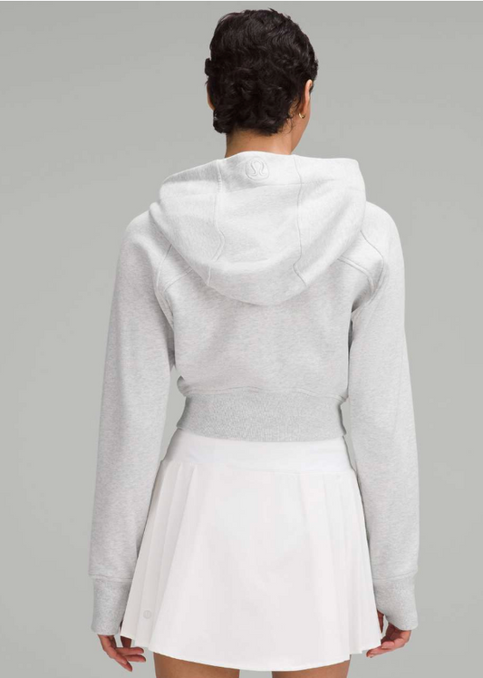 Lululemon Scuba Full-Zip Cropped Hoodie Heathered Core Ultra Light Grey Size 4