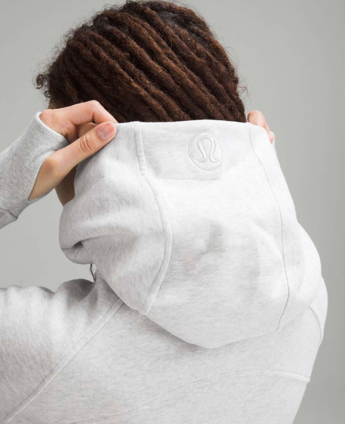 Lululemon Scuba Full-Zip Cropped Hoodie Heathered Core Ultra Light Grey Size 4