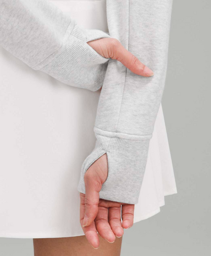 Lululemon Scuba Full-Zip Cropped Hoodie Heathered Core Ultra Light Grey Size 4