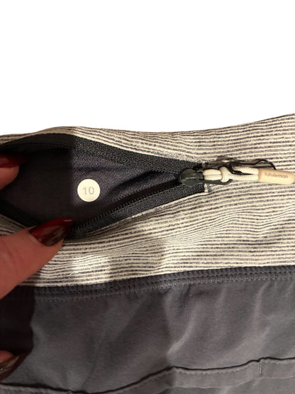 Lululemon Speed Up Short 2.5" Graphite Grey/Tonka Stripe Cashew/Heathered Black Sz 10