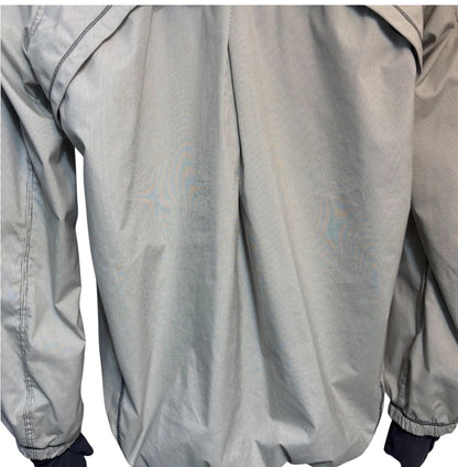 Lululemon RARE Down Time Jacket White and Grey Micro Stripe Charcoal Mesh Liner Sz 4