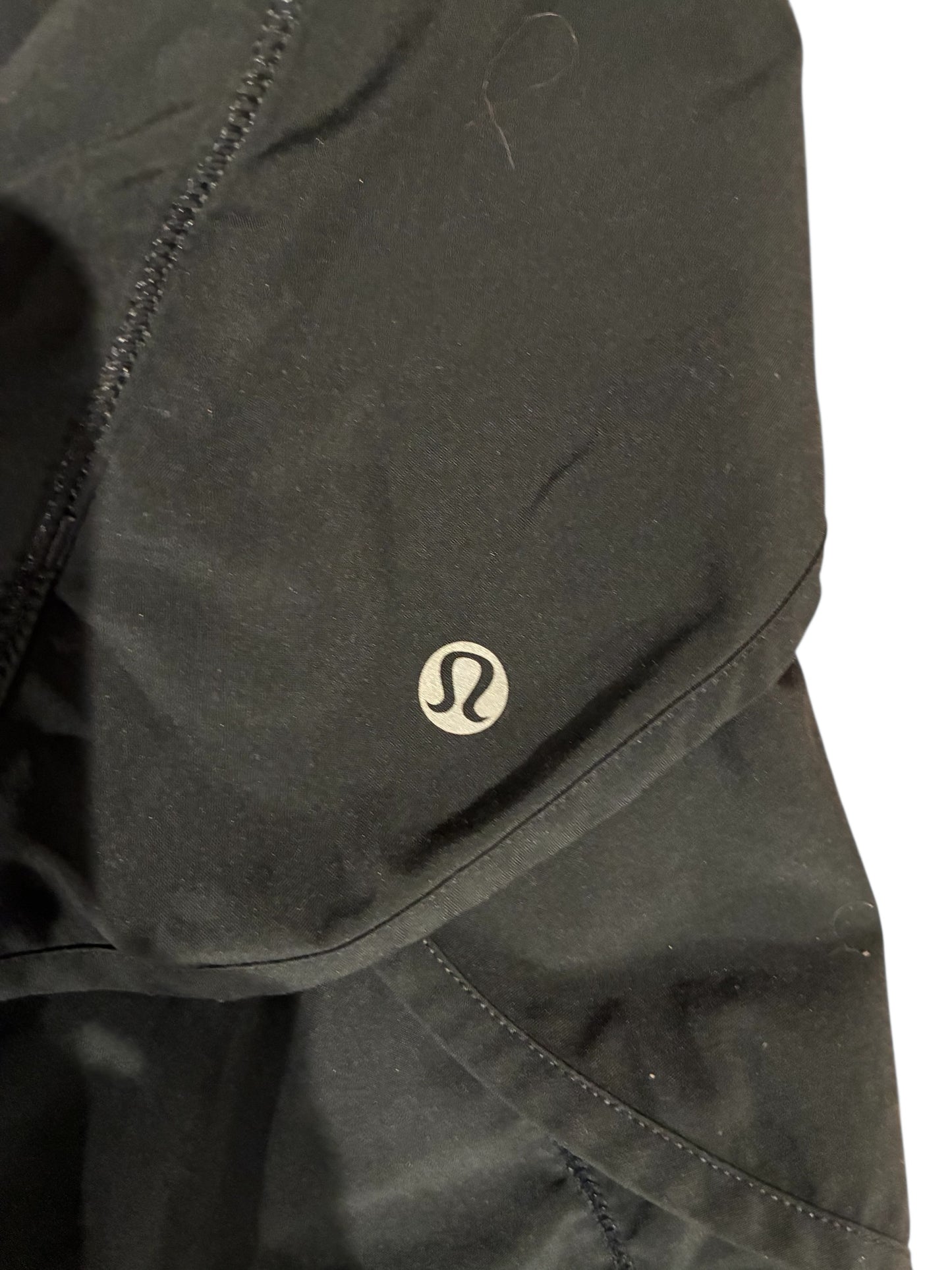 Lululemon Groovy Run Short 4.5" Inseam Black Heathered Grey Red Pink Stripe Waistband Sz 10