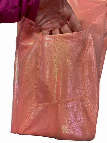 ZZ Curves N Combat Boots Leggings Spring Peaches Glitter Foil 25" Inseam Sz M