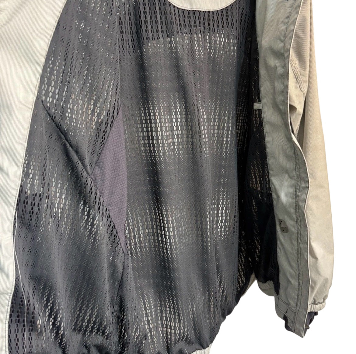Lululemon RARE Down Time Jacket White and Grey Micro Stripe Charcoal Mesh Liner Sz 4