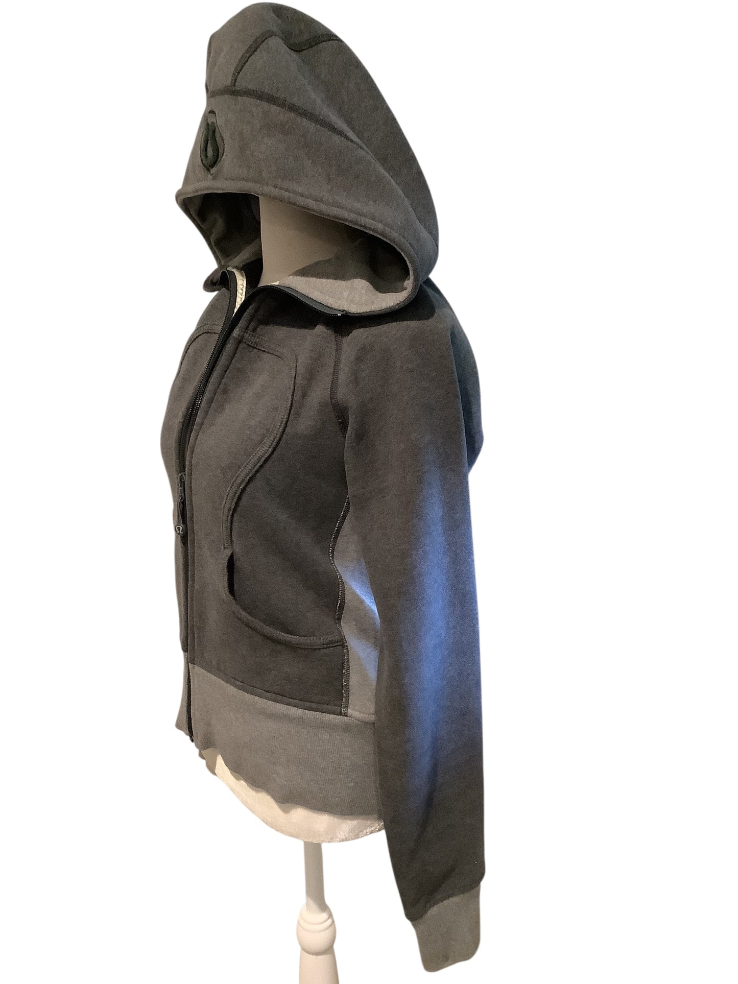 Lululemon Scuba Hoodie II Heathered Medium and Light Grey COLLECTORS PIECE Sz 4