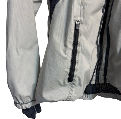 Lululemon RARE Down Time Jacket White and Grey Micro Stripe Charcoal Mesh Liner Sz 4