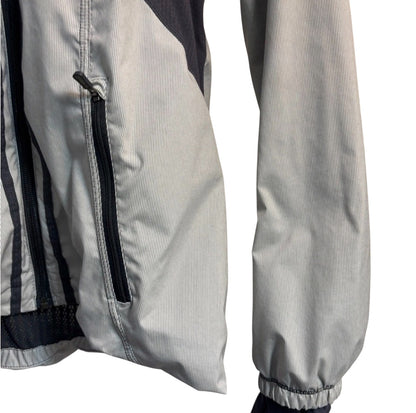 Lululemon RARE Down Time Jacket White and Grey Micro Stripe Charcoal Mesh Liner Sz 4