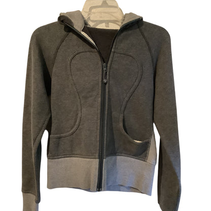 Lululemon Scuba Hoodie II Heathered Medium and Light Grey COLLECTORS PIECE Sz 4